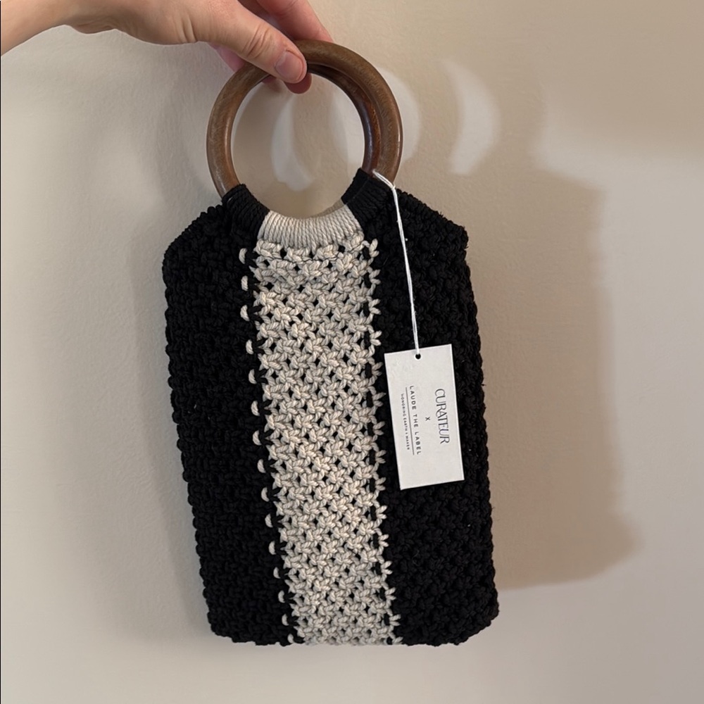 Black and Cream Crochet Handbag